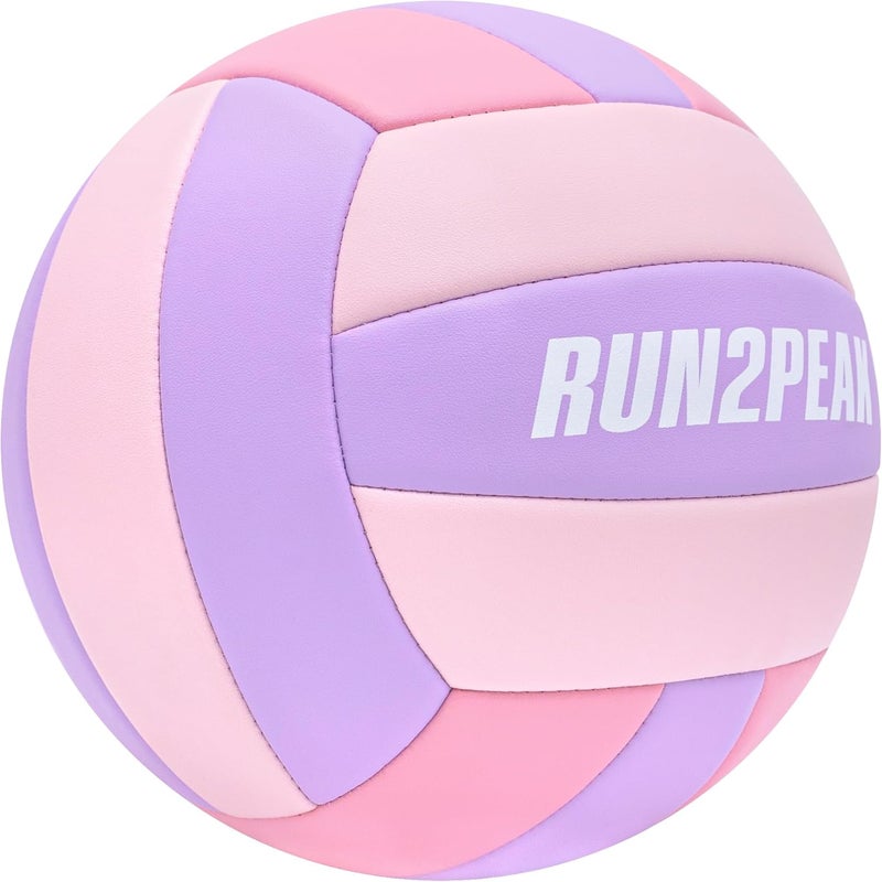RUN2PEAK Soft Touch Volleyball Ball Gifts for Teen Girls Kids Youth Team Beginners Durable Volleyballs for Outdoor Indoor Beach Pool Water Play Official Size 5 Training Practice Volley Ball - Image 2